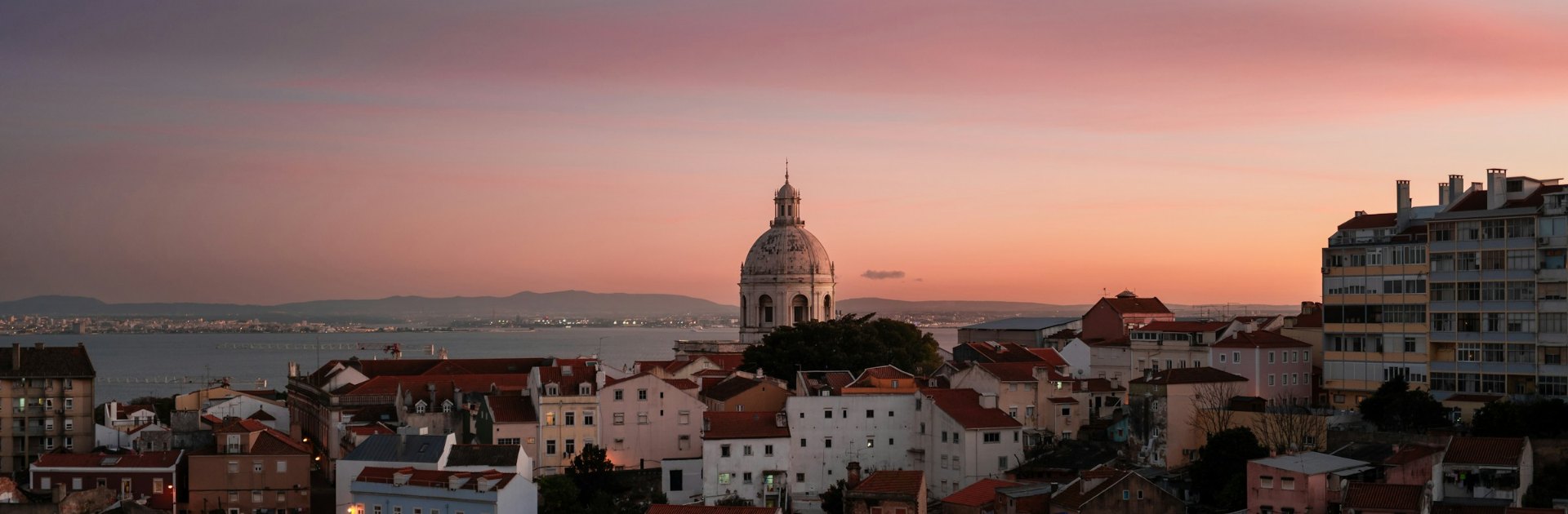Lisbon rooftops at sunset